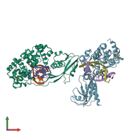 PDB entry 4ypr coloured by chain, front view.
