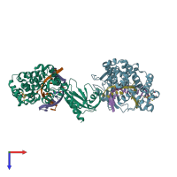 PDB entry 4ypr coloured by chain, top view.