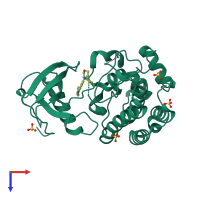 PDB entry 4yps coloured by chain, top view.