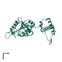 PDB entry 4yqg coloured by chain, top view.