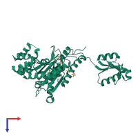 PDB entry 4yrf coloured by chain, top view.