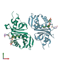 PDB entry 4yrh coloured by chain, front view.