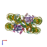 PDB entry 4ys3 coloured by chain, top view.