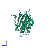 PDB entry 4ysf coloured by chain, side view.