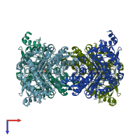 PDB entry 4ysn coloured by chain, top view.