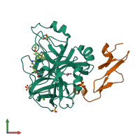 PDB entry 4yt7 coloured by chain, front view.