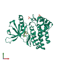 PDB entry 4yth coloured by chain, front view.