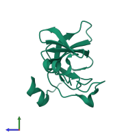 PDB entry 4ytk coloured by chain, side view.