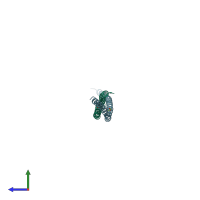 PDB entry 4yto coloured by chain, side view.