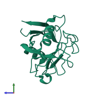 PDB entry 4yug coloured by chain, side view.