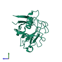 PDB entry 4yui coloured by chain, side view.