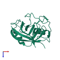 PDB entry 4yui coloured by chain, top view.