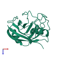 PDB entry 4yuj coloured by chain, top view.