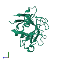 PDB entry 4yuk coloured by chain, side view.