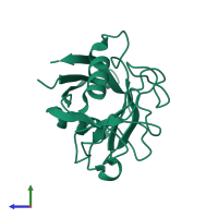 PDB entry 4yul coloured by chain, side view.