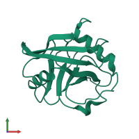 PDB entry 4yuo coloured by chain, front view.