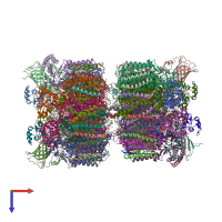 PDB entry 4yuu coloured by chain, top view.