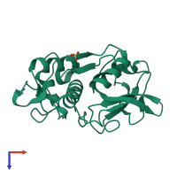 PDB entry 4yva coloured by chain, top view.