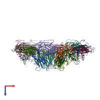 PDB entry 4yvs coloured by chain, top view.