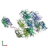 PDB entry 4yw7 coloured by chain, front view.