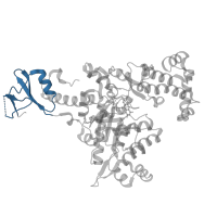 The deposited structure of PDB entry 4yx6 contains 2 copies of Pfam domain PF18328 (Fatty acid synthase subunit PfaD N-terminal domain) in Omega-3 polyunsaturated fatty acid synthase subunit PfaD. Showing 1 copy in chain A.