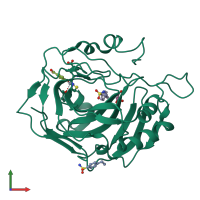 PDB entry 4yxo coloured by chain, front view.