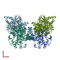 PDB entry 4yxq coloured by chain, front view.