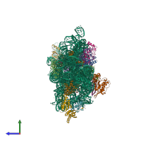 PDB entry 4yy3 coloured by chain, side view.