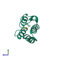 PDB entry 4yy4 coloured by chain, side view.