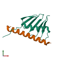 PDB entry 4yyp coloured by chain, front view.