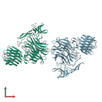 PDB entry 4yz3 coloured by chain, front view.