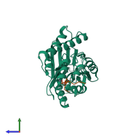 PDB entry 4yzh coloured by chain, side view.