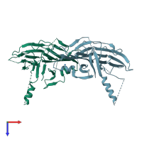 PDB entry 4yzs coloured by chain, top view.