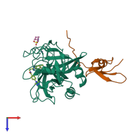 PDB entry 4yzu coloured by chain, top view.