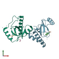PDB entry 4z02 coloured by chain, front view.