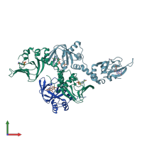 PDB entry 4z07 coloured by chain, front view.