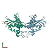 PDB entry 4z0u coloured by chain, front view.