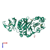 PDB entry 4z0v coloured by chain, top view.