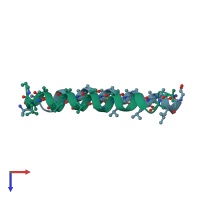 PDB entry 4z0w coloured by chain, top view.
