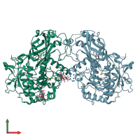 PDB entry 4z12 coloured by chain, front view.