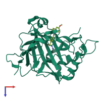 PDB entry 4z1e coloured by chain, top view.