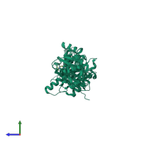 PDB entry 4z1f coloured by chain, side view.