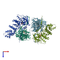 PDB entry 4z1i coloured by chain, top view.
