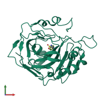 PDB entry 4z1k coloured by chain, front view.