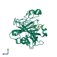 PDB entry 4z1n coloured by chain, side view.