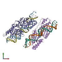 PDB entry 4z1x coloured by chain, front view.