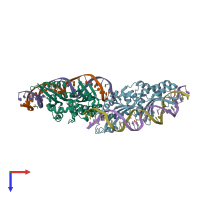 PDB entry 4z1z coloured by chain, top view.