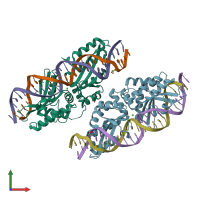 PDB entry 4z20 coloured by chain, front view.