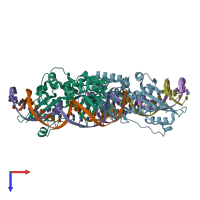 PDB entry 4z20 coloured by chain, top view.
