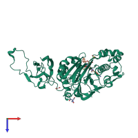 PDB entry 4z2b coloured by chain, top view.
